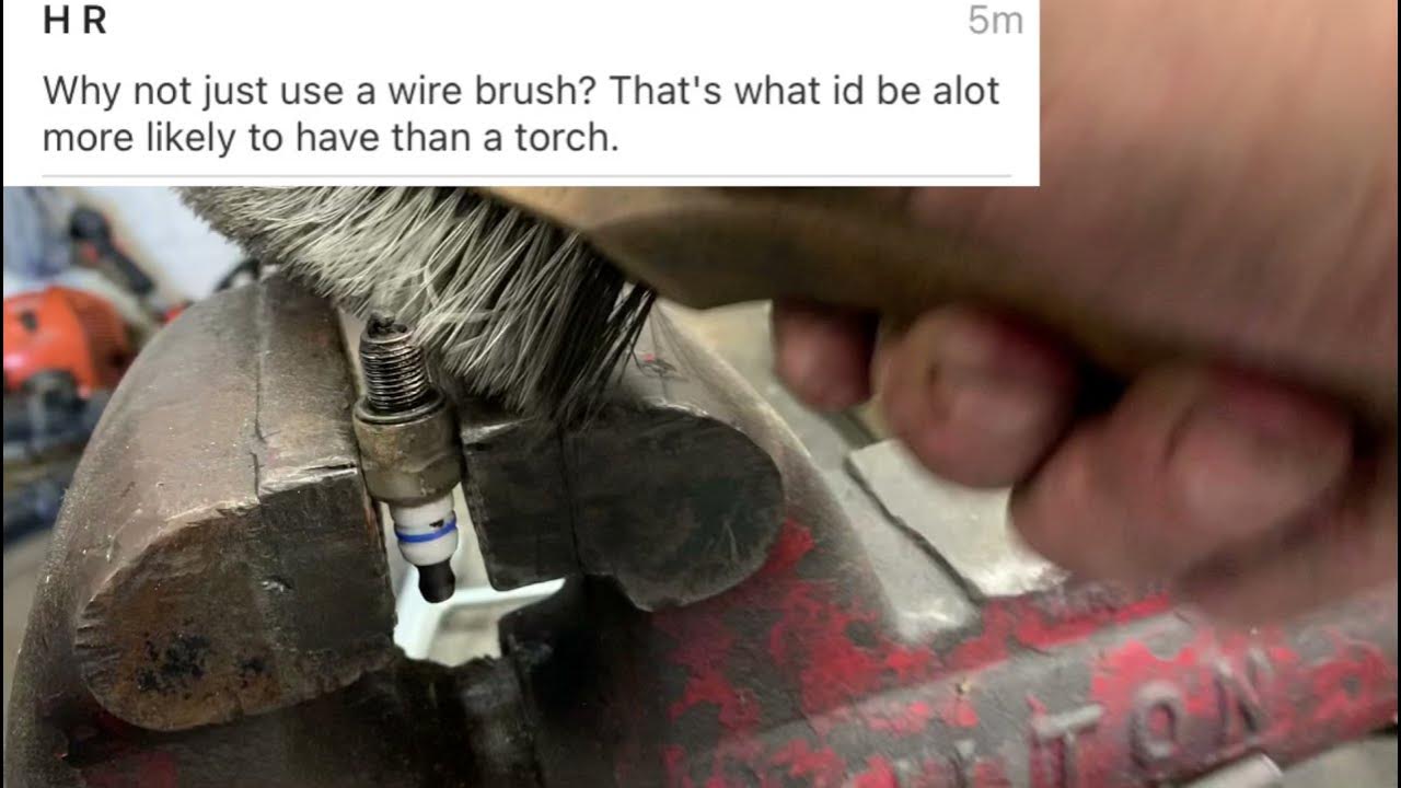 USING A WIRE BRUSH TO CLEAN SPARK PLUGS shorts youtubeshorts YouTube