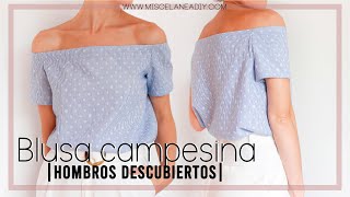 Cómo hacer una BLUSA CAMPESINA (Top con los hombros descubiertos)