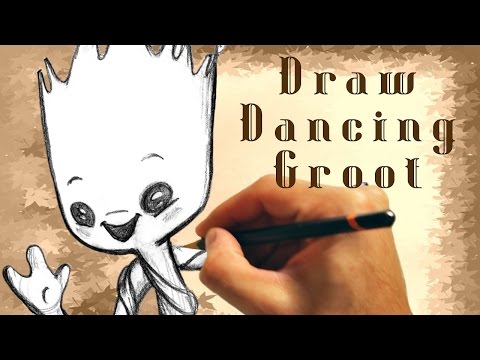 Draw Dancing Baby Groot - Simple Animation - Cartoony