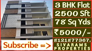 3bhk floor wise flats for sale in Vijayawada with 2500 Sft