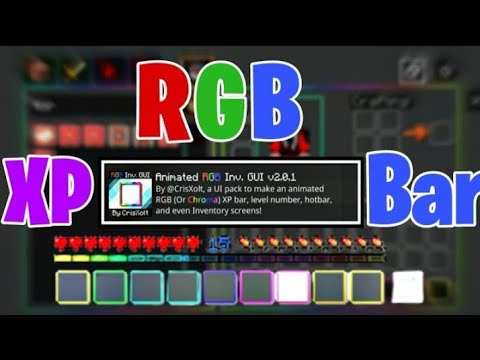 Animated RGB XP Bar + Hotbar + Inventory GUI for MC Bedrock