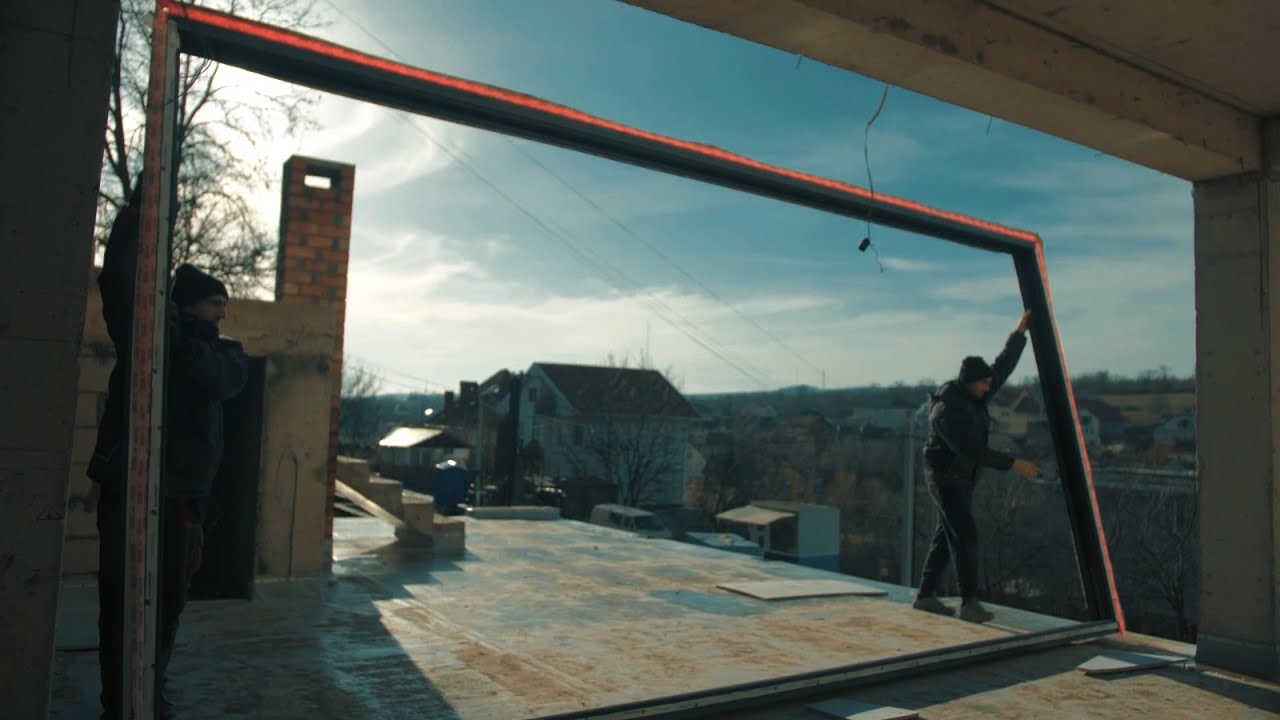 Монтаж больших панорамных окон весом более 600 кг, Монтажные ...