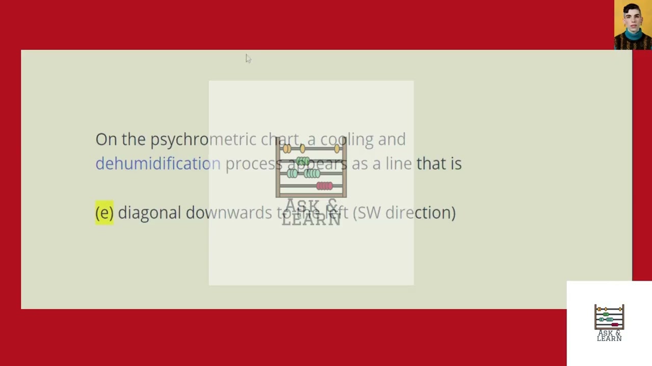 On the psychrometric chart, a cooling and dehumidification process appears as a line that is (a) hor