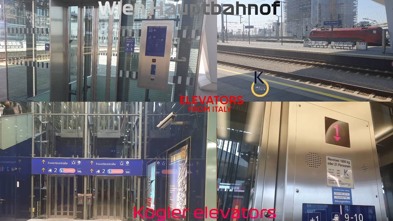 elevaTOUR of the Kogler elevators in Wien Hauptbahnof Railway Station, Vienna, Austria