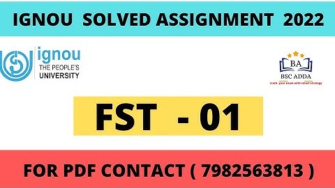 FST -01 SOLVED ASSIGNMENT 2022