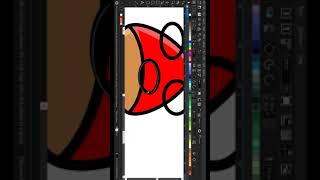 drawing vector cartoon mushroom using coreldraw #shorts