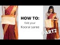 How to fold koorai saree  how to wear saree for beginners  tia bhuva