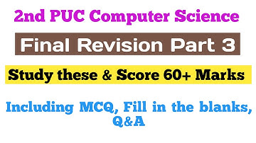 2nd PUC Computer Science Final Revision Part 3#Shivamurthysacademy#2ndpuc#exam#23
