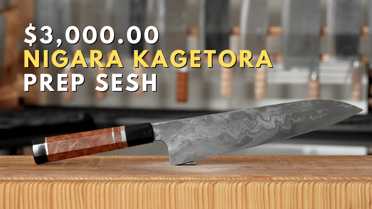 Это поварской нож за 3000 долларов | Nigara Kagetora Coreless Damascus Prep Sesh