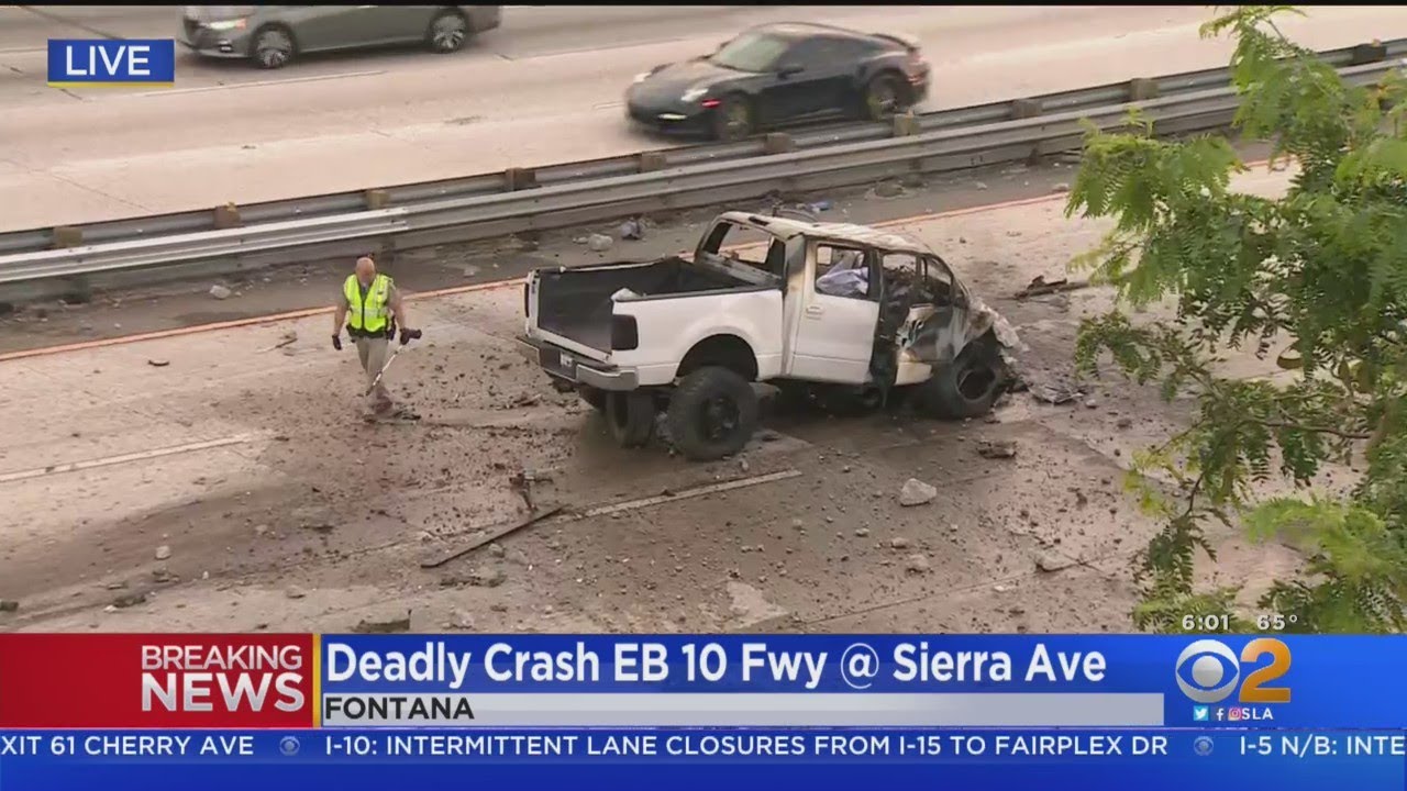 1 Killed After Pickup Truck Crashes Through Concrete Barrier Lands 10 Freeway Youtube 1 Killed After Pickup Truck Crashes Through Concrete Barrier Lands 10 Freeway Youtube