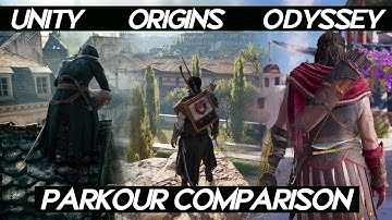AC Odyssey "PARKOUR" Comparison VS AC Origins VS AC Unity | How smooth parkour looks ?