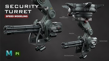 Security Turret | Autodesk Maya + Substance 3D Painter
