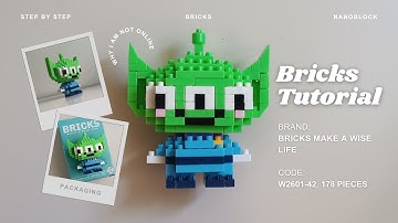 How to Build Bricks Make a Wise Life Alien Disney Toy Story w2601-42 Step-by-Step Tutorial