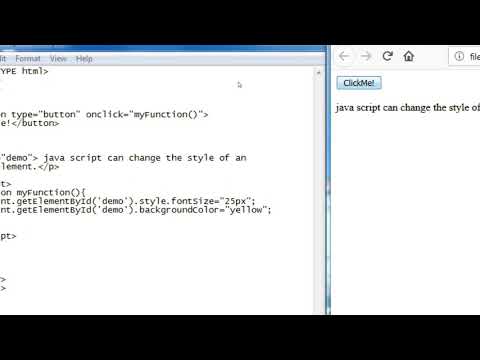 javascript in html can change the style element in telugu with tags for notepad lesson: 20 (part-4)