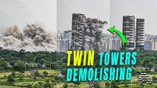 Twin Towers Demolishing Process Captured Live Along With Crowds Reaction
