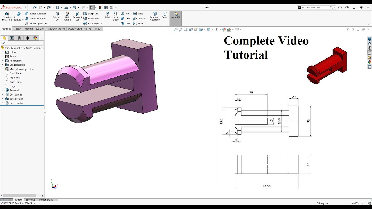 solidworks exercises solİdworks exercİse solidworks... How to make Exercise in Solidworks, Complete Video Tutorial - YouTube