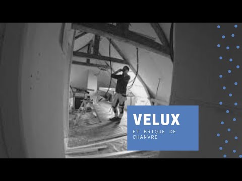 Habillage de velux et pose de briques de chanvre