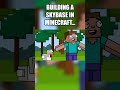 Building a sky base in minecraft! #shorts #minecraft