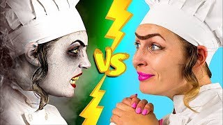 NOURRITURE D'HALLOWEEN vs VRAIE NOURRITURE : LE CHALLENGE!