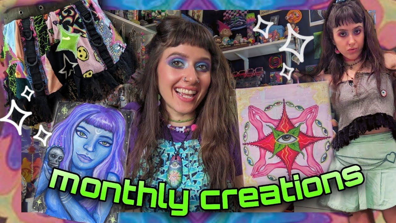 Patchwork Rave art and clothes I made this month ! ( trippy art , rave aesthetic , y2k ...