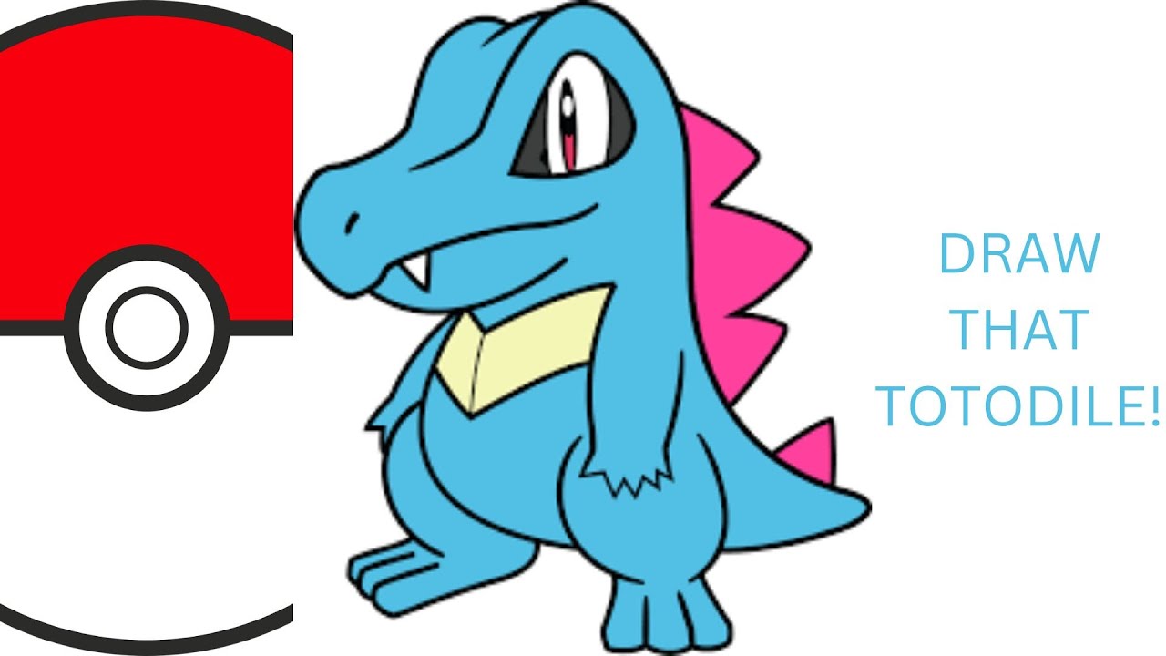How to draw a Totodile Pokemon Step by step guide YouTube