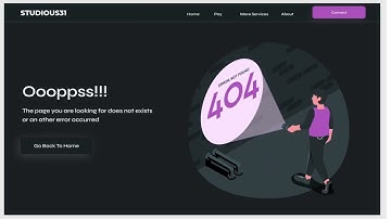 404 Torch Page Not Found Banner Design Adobe XD & Lottie Animation After Effects - Studious31