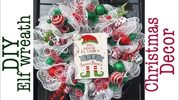 Elf Wreath With Dollar General Sign | Christmas Decor | Christmas Crafts