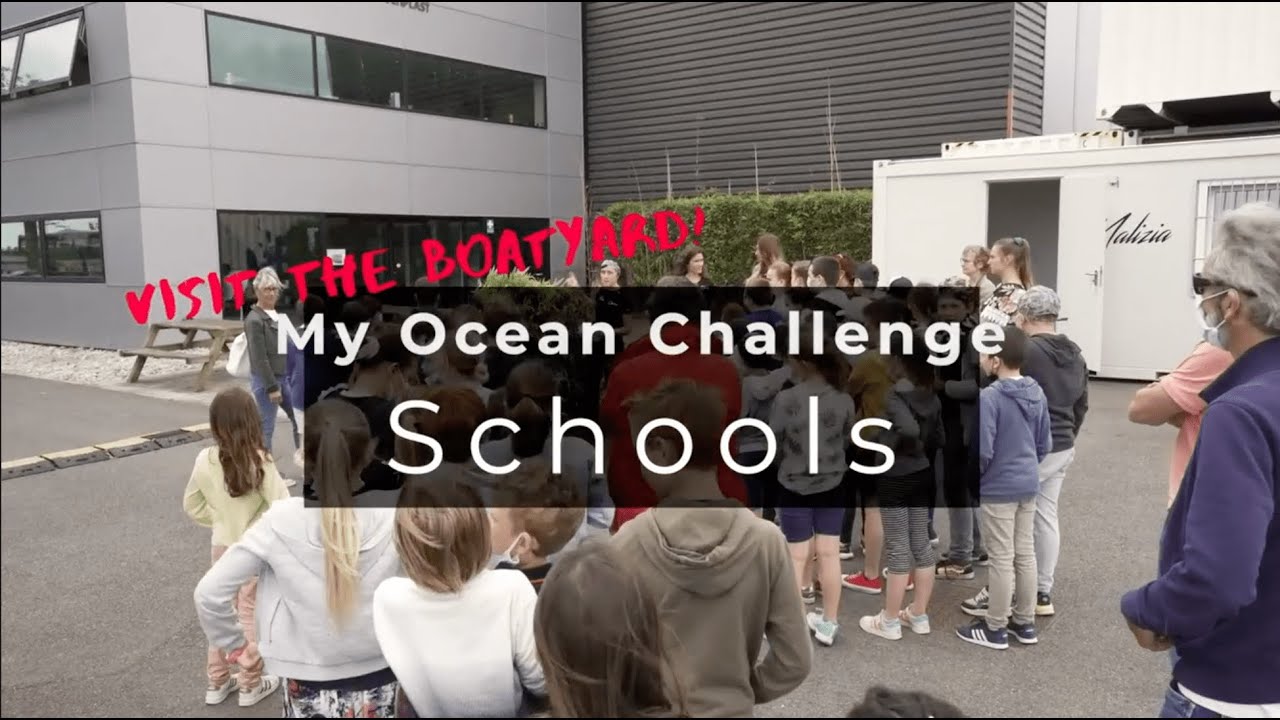 ⁣My Ocean Challenge school kids visit the shipyard in Vannes