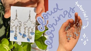 diy wire cloud earrings ☁️ (cute dangling earring ideas!)