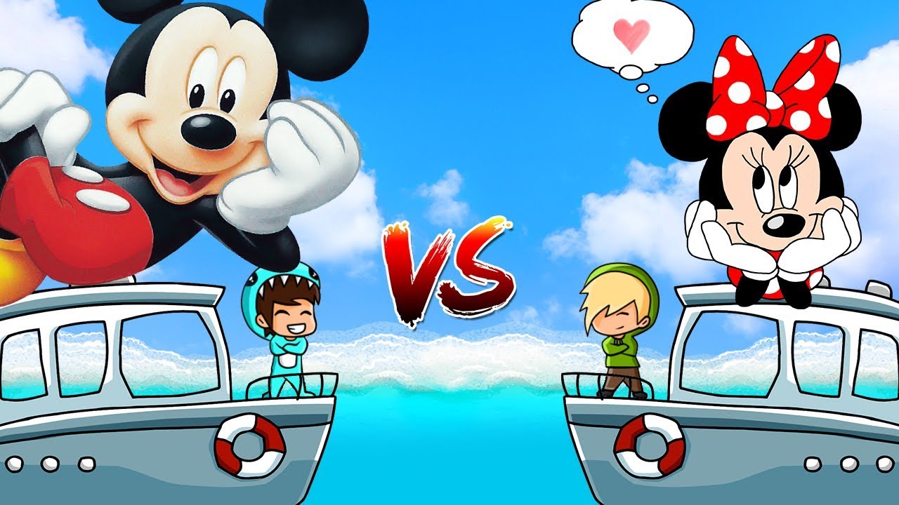 ⁣BARCO de MICKEY VS BARCO de MINNIE ⛴️ BEBE MILO Y VITA MINECRAFR