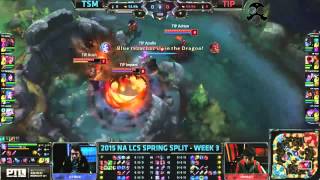LCS 2015 NA Spring W3D2 - TSM vs TiP - Wildturtle Jinx snipe drake steal