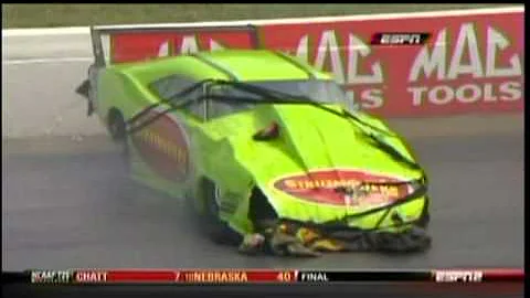 Melanie Troxel Sideways Mitch King  Darren Bay Crash Mac Tools US Nationals 2011.mpg