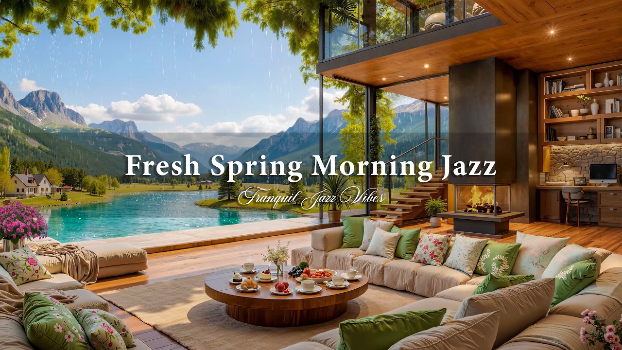 Fresh Spring Morning Jazz in Warm Indoor Ambience | Calm Piano Jazz Music for Work & Positive Energy
