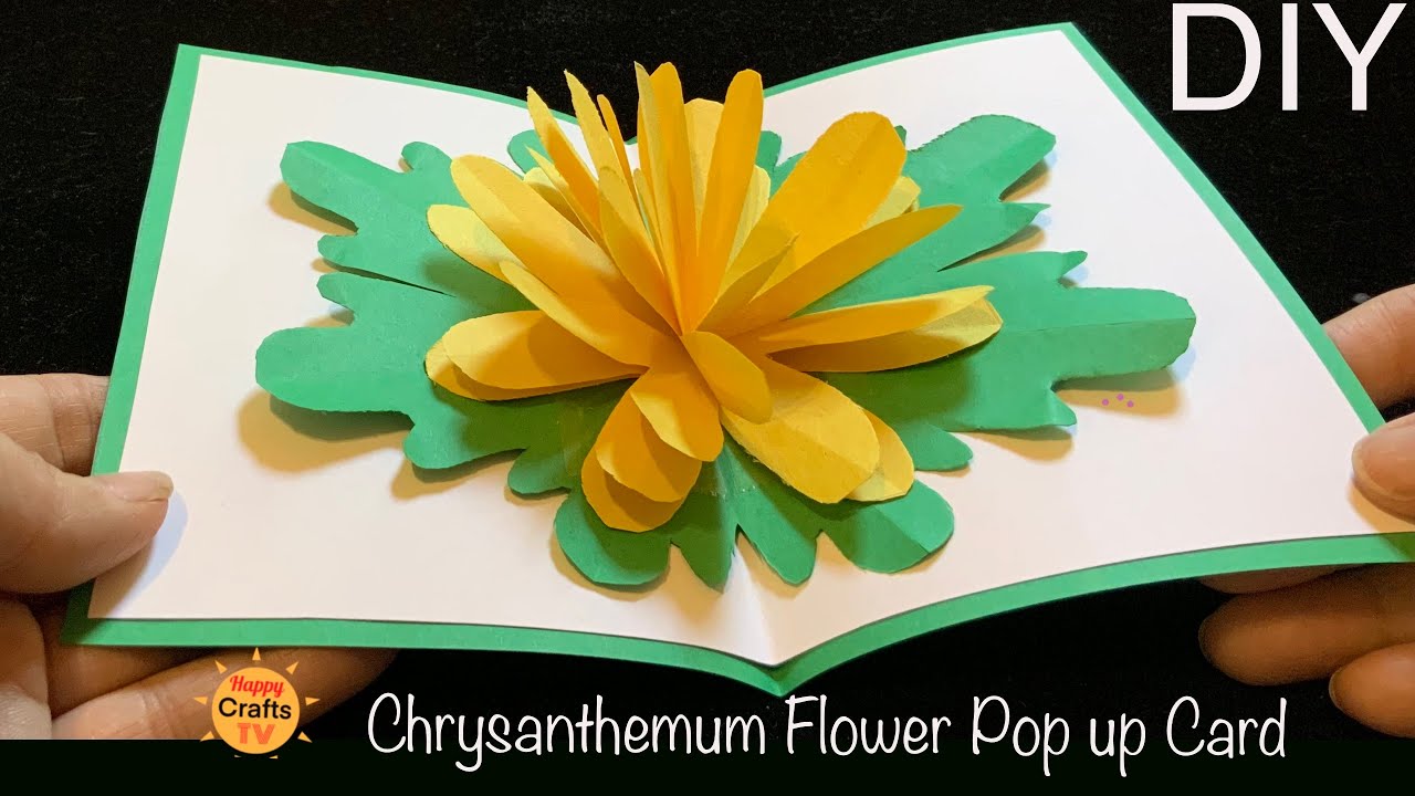 5 MINUTE CHRYSANTHEMUM FLOWER POP UP CARD I EASY DIY PAPER CRAFTS - YouTube