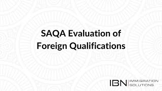 SAQA Evaluation of Foreign Qualifications