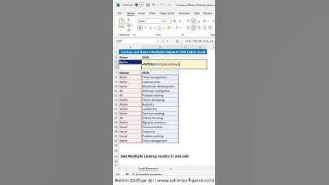 Lookup and Return Multiple Values in ONE Cell in #Excel 365 #Shorts
