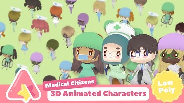 [UNITY ASSETS] 3D Chibi Medical Citizens | Animated Low-Poly Game Character|