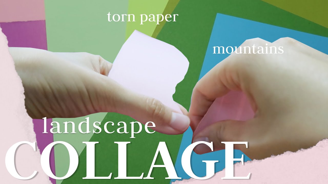 landscape COLLAGE 🏔🏠| torn paper mountains - YouTube