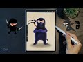 The penguin ninja  sharingan and rinkan  animation on procreate shorts