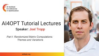 AI4OPT Tutorial Lectures: Randomized Matrix Computations (Part I)