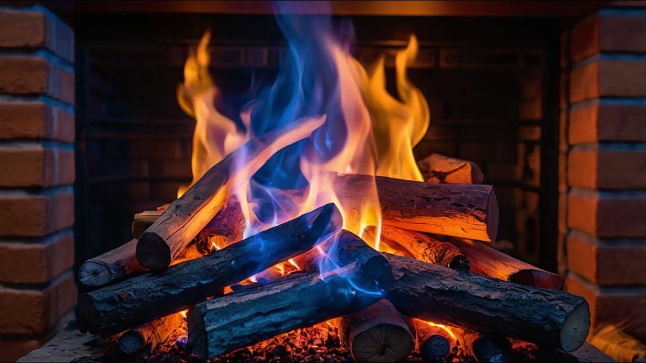 Cozy Blue Fire Fireplace for Deep Sleep, Focus and Night Relaxation