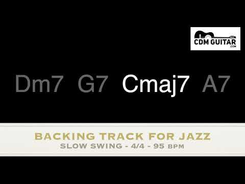 Slow Swing Backing Track - C Major - Dm7 G7 Cmaj7 A7 - 95 bpm - 4x4