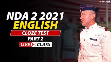 NDA 2 2021 | 500 Most Expected Questions in English | Cloze Test Live Class | Part 2