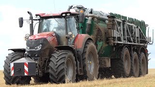 Case IH Optum 300 CVX Laying Out Slurry w/ Samson PG II 28 & 36-Meter Boom | Danish Agriculture