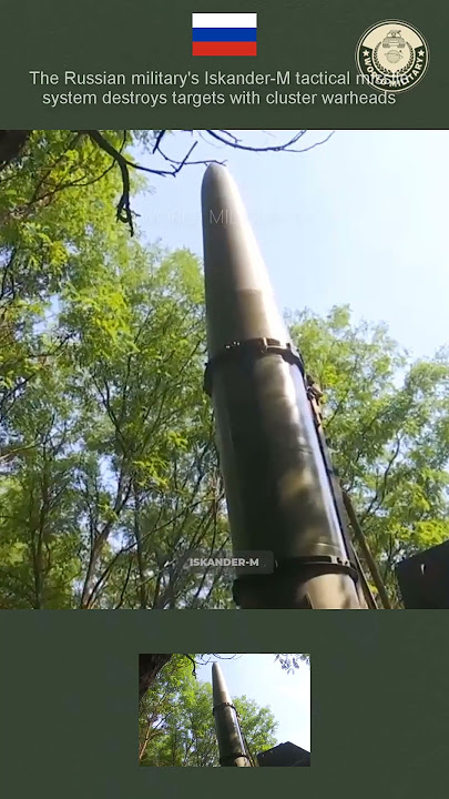 The Russian army's Iskander-M tactical missile system destroys targets with cluster warheads