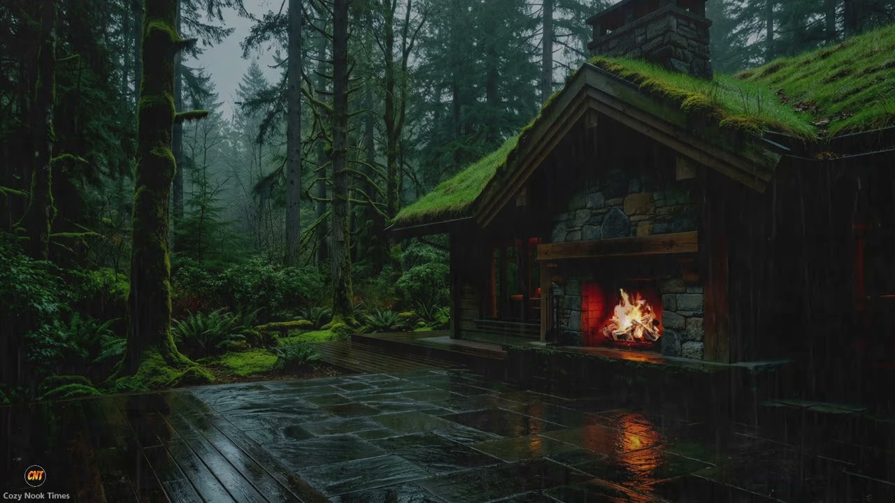 Peaceful Heavy Rain Sound in the Evening for a Calm, Cool, and Deeply Soothing Rainy Day Atmosphere