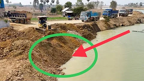 Part8,wonderful Road Resize past Deep water Canal Project by skills Komatsu Dozer