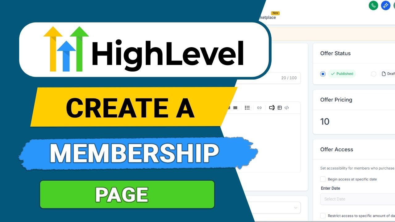 How to Create a Membership Page in GoHighLevel - Easy Guide - YouTube