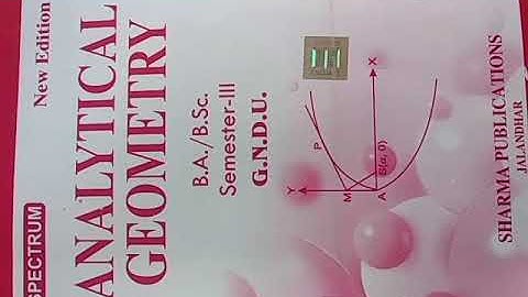 B.A/ B.Sc Semester 3 (Analytical Geometry)