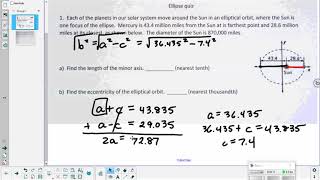 Ellipse quiz key  5 3 19